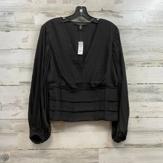 Blouse Long Sleeve By White House Black Market In Black, Size: L