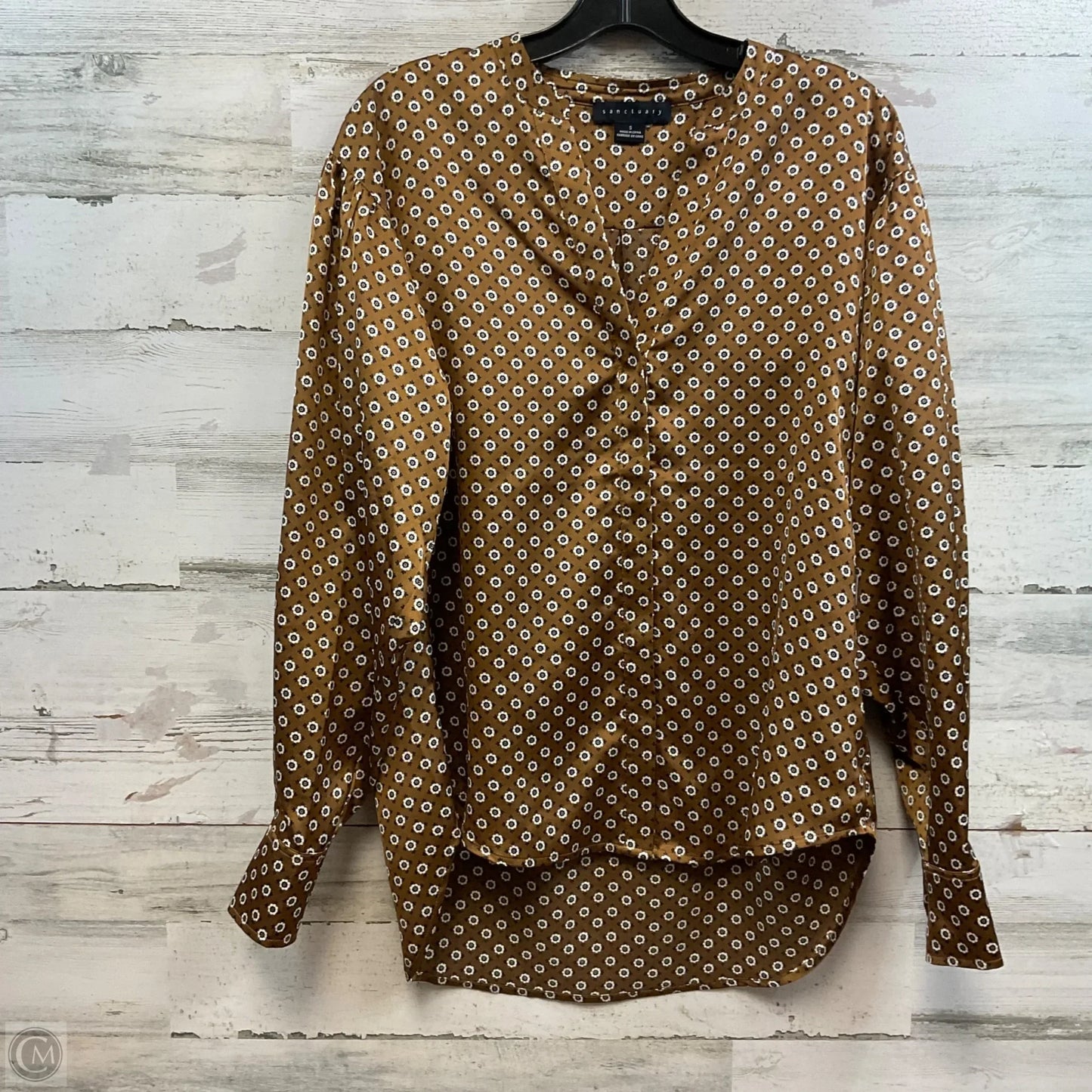 Blouse Long Sleeve By Sanctuary In Brown, Size: S