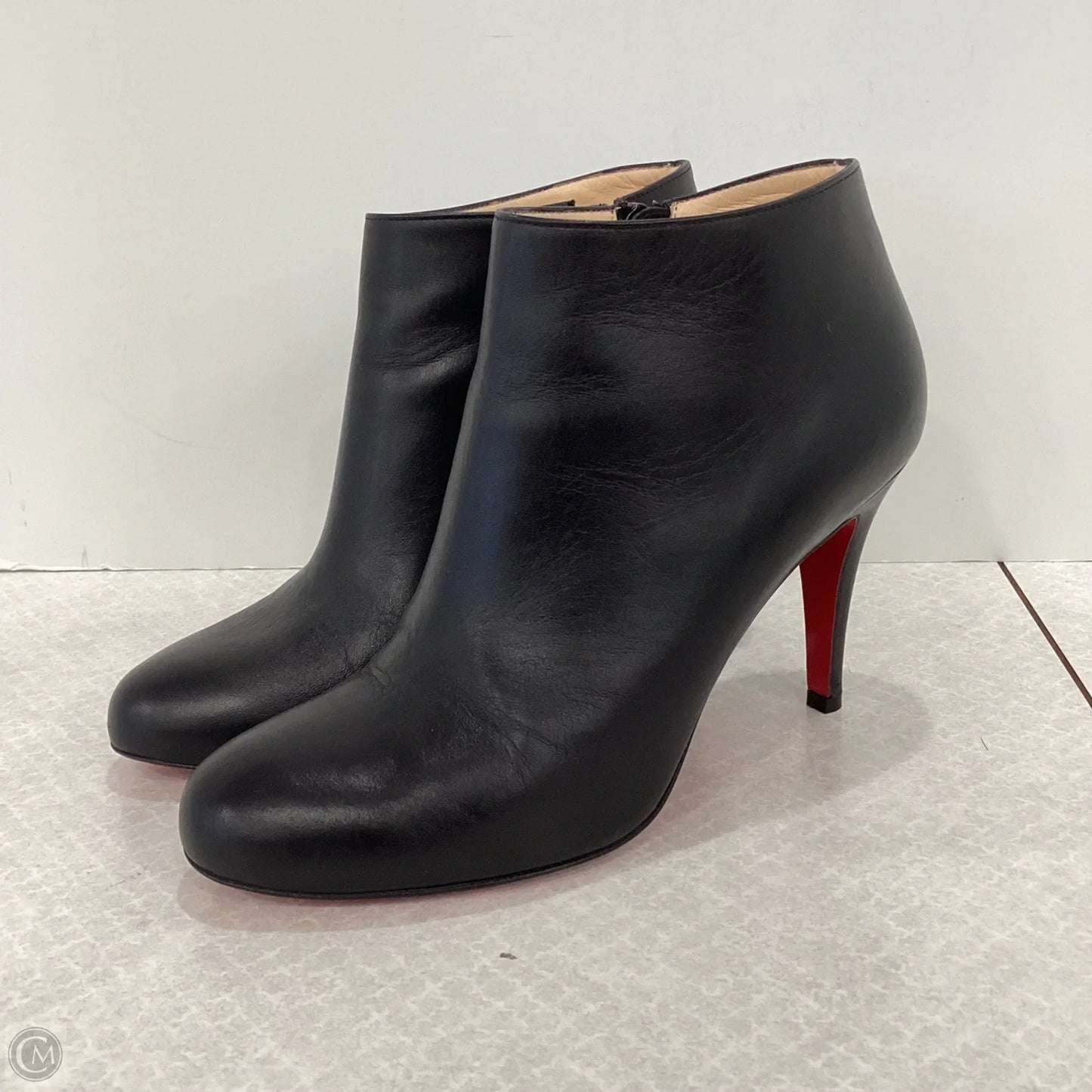 Boots Luxury Designer By Christian Louboutin In Black, Size: 6.5