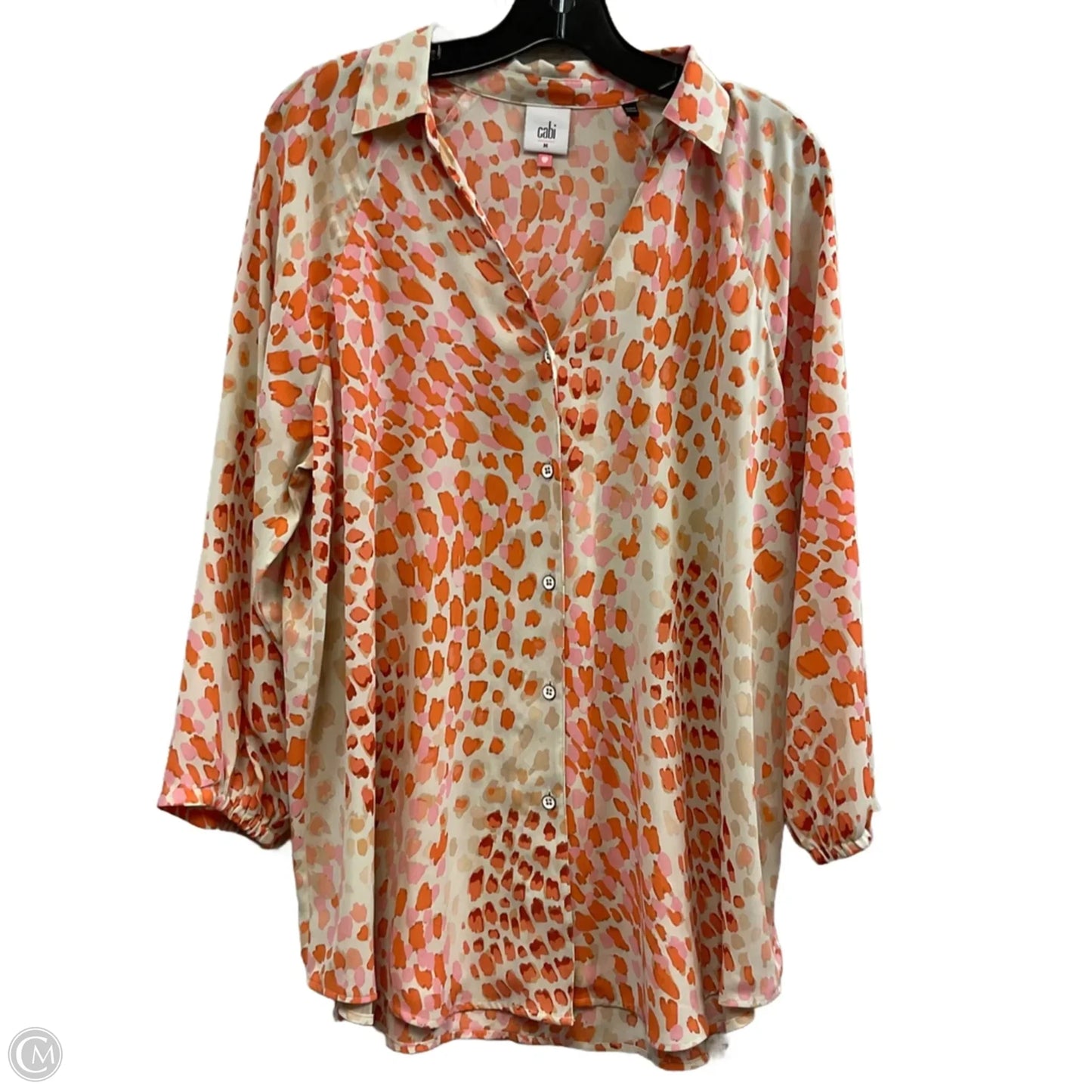 Blouse Long Sleeve By Cabi In Orange, Size: M