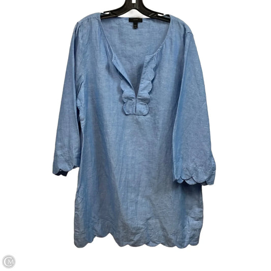Tunic 3/4 Sleeve By J. Crew In Blue, Size: Xl