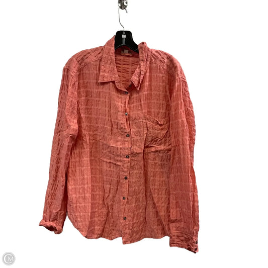 Blouse Long Sleeve By Dylan In Pink, Size: Xl