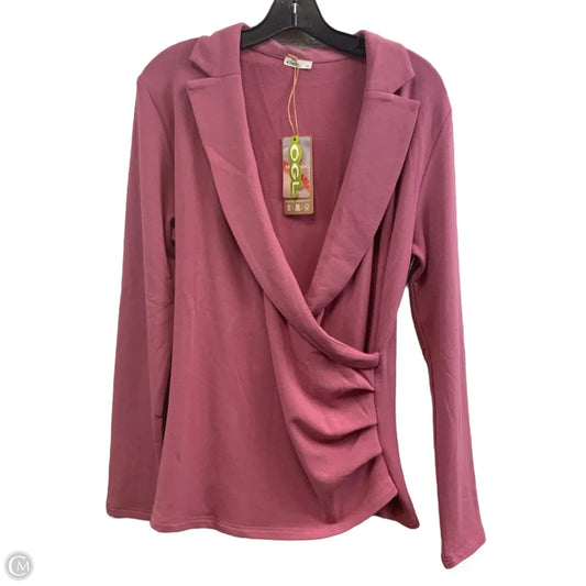Top Long Sleeve By OGL In Pink, Size: 2x