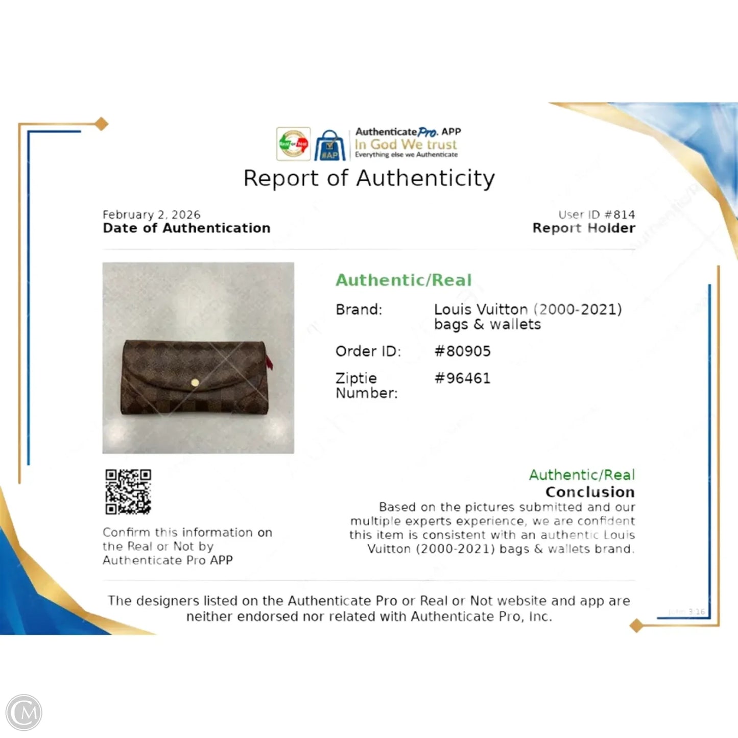 Wallet Luxury Designer By Louis Vuitton, Size: Medium