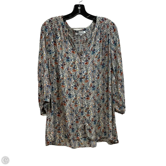 Blouse 3/4 Sleeve By Rose And Olive In Blue, Size: 1x