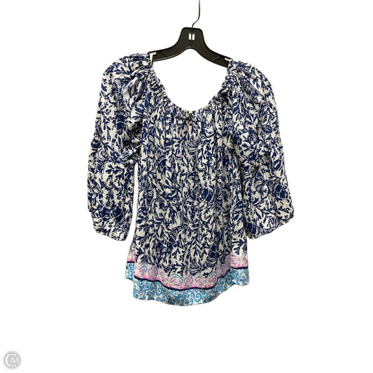 Blouse Short Sleeve By Lilly Pulitzer In Blue, Size: Xs