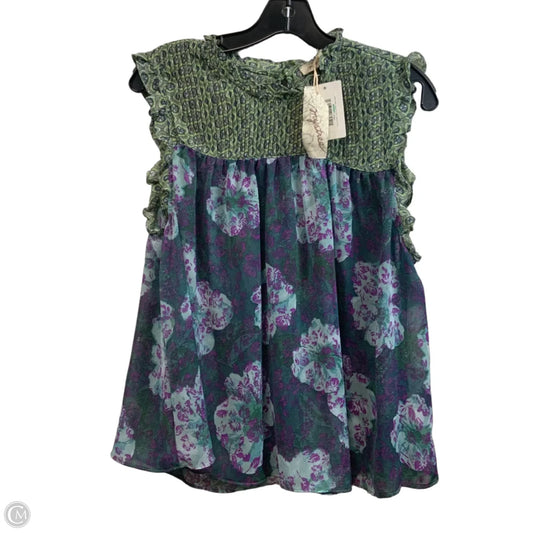 Blouse Sleeveless By Mystree In Green, Size: L