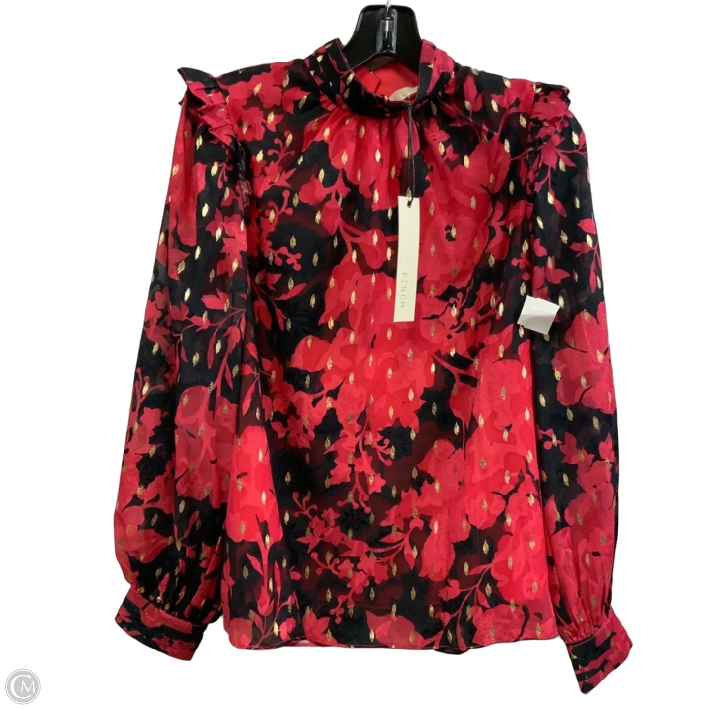 Blouse Long Sleeve By Pinch In Blue & Pink, Size: S