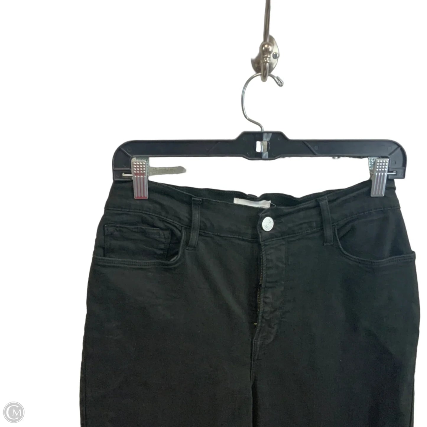 Jeans Wide Leg By Frame In Black Denim, Size: 10