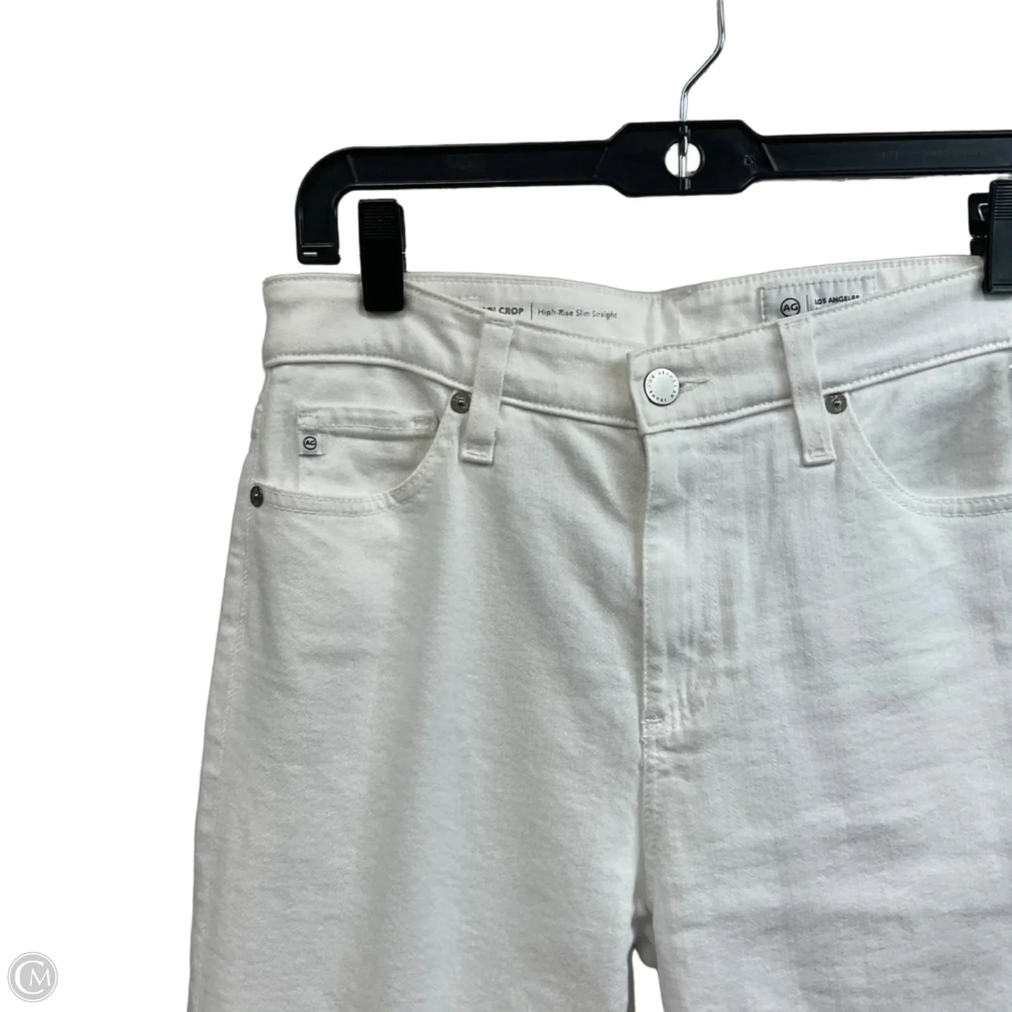 Jeans Cropped By Ag Jeans In White Denim, Size: 6