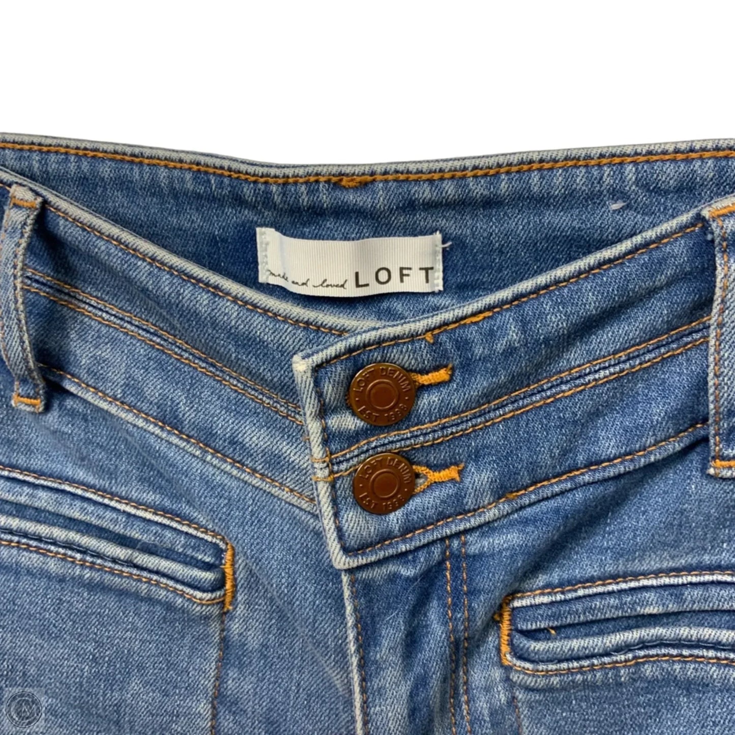 Jeans Flared By Loft In Blue Denim, Size: 6