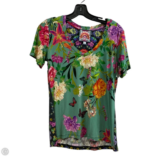 Top Short Sleeve By Johnny Was In Green, Size: S