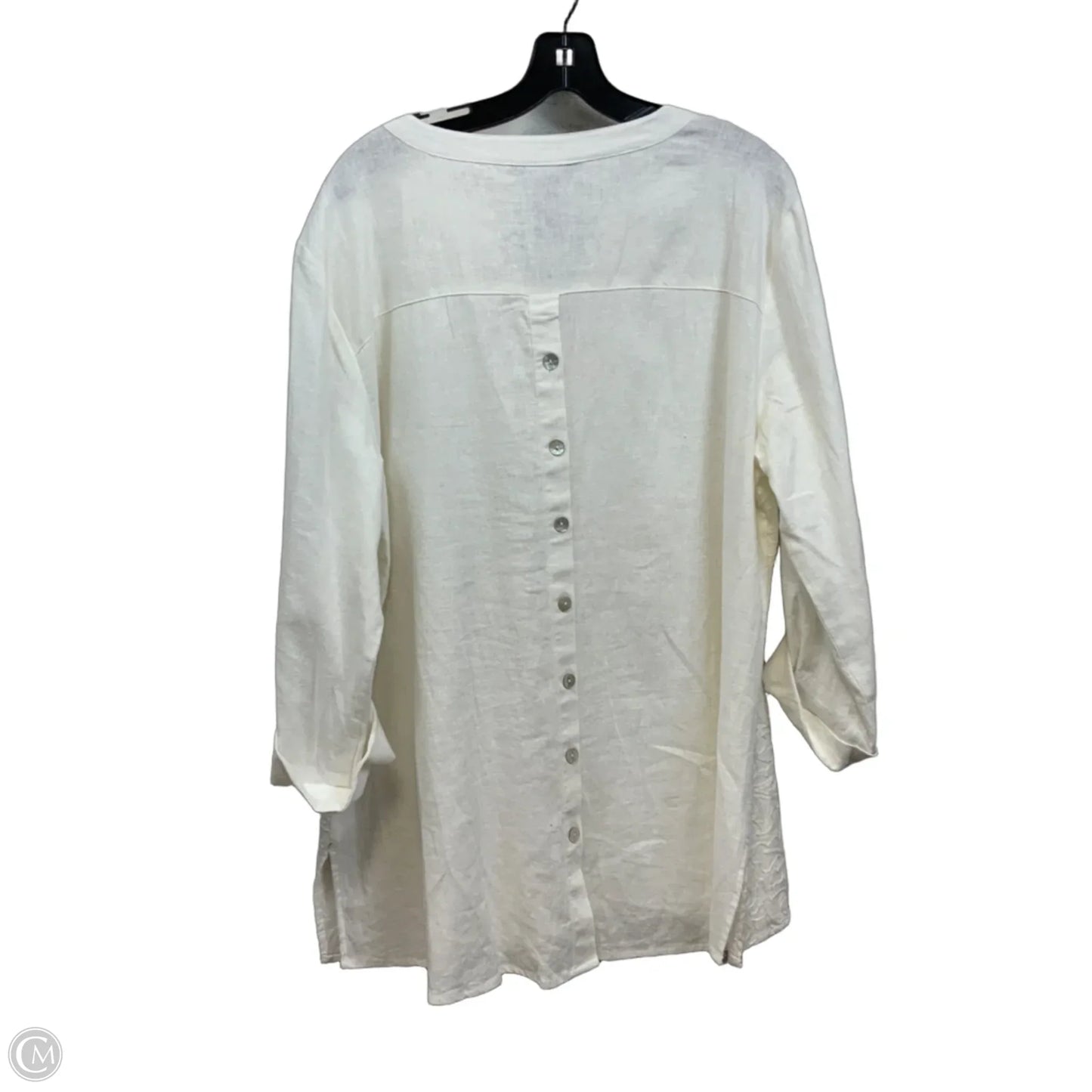 Blouse Long Sleeve By Ali Miles In Cream, Size: L
