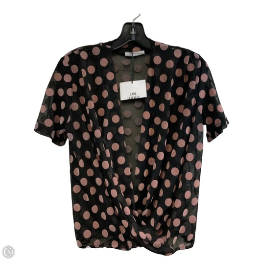 Blouse Short Sleeve By Zara In Black, Size: M