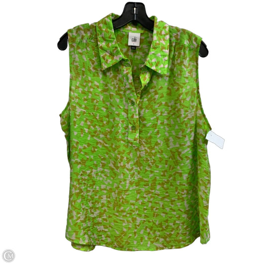 Top Sleeveless By Cabi In Green, Size: L