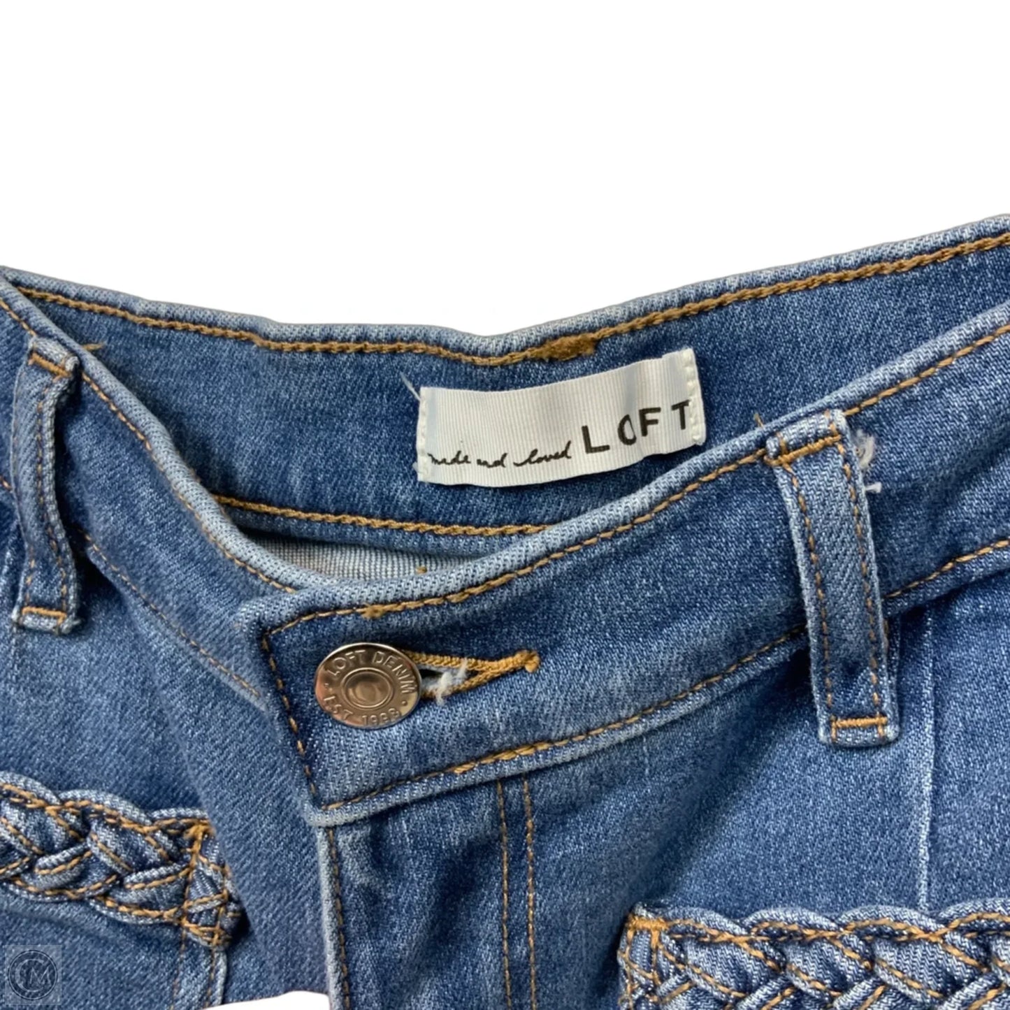 Jeans Flared By Loft In Blue Denim, Size: 6