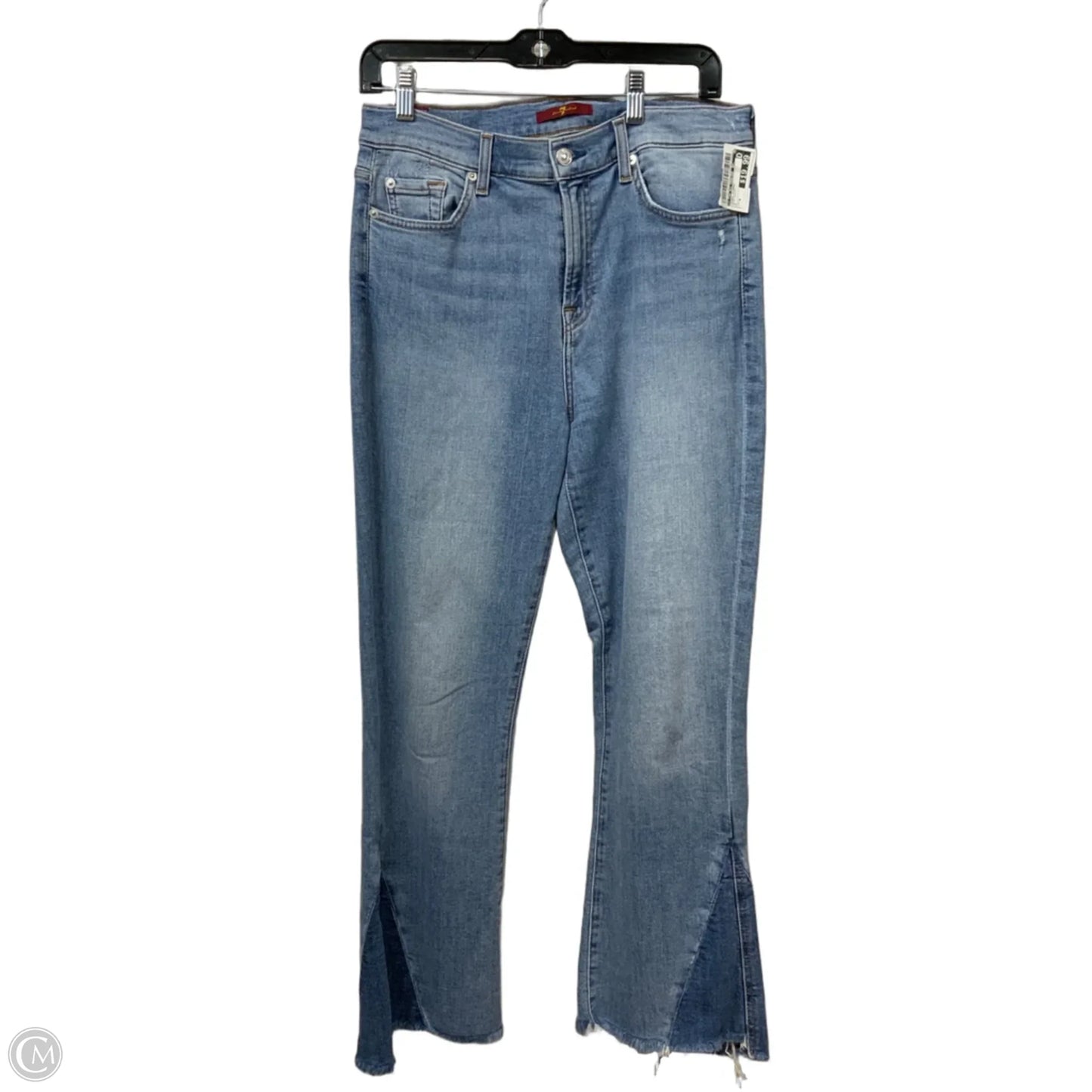 Jeans Flared By 7 For All Mankind In Blue Denim, Size: 8