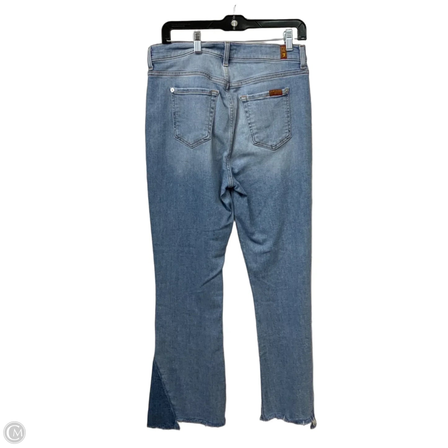 Jeans Flared By 7 For All Mankind In Blue Denim, Size: 8