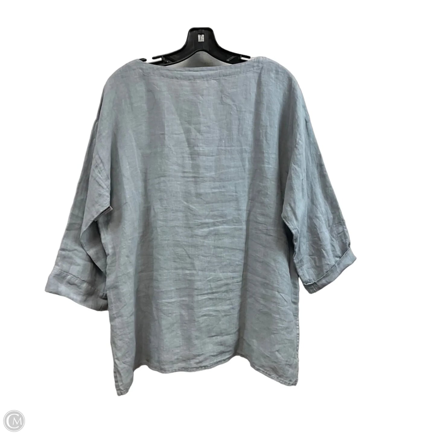 Blouse 3/4 Sleeve By Eileen Fisher In Blue, Size: S