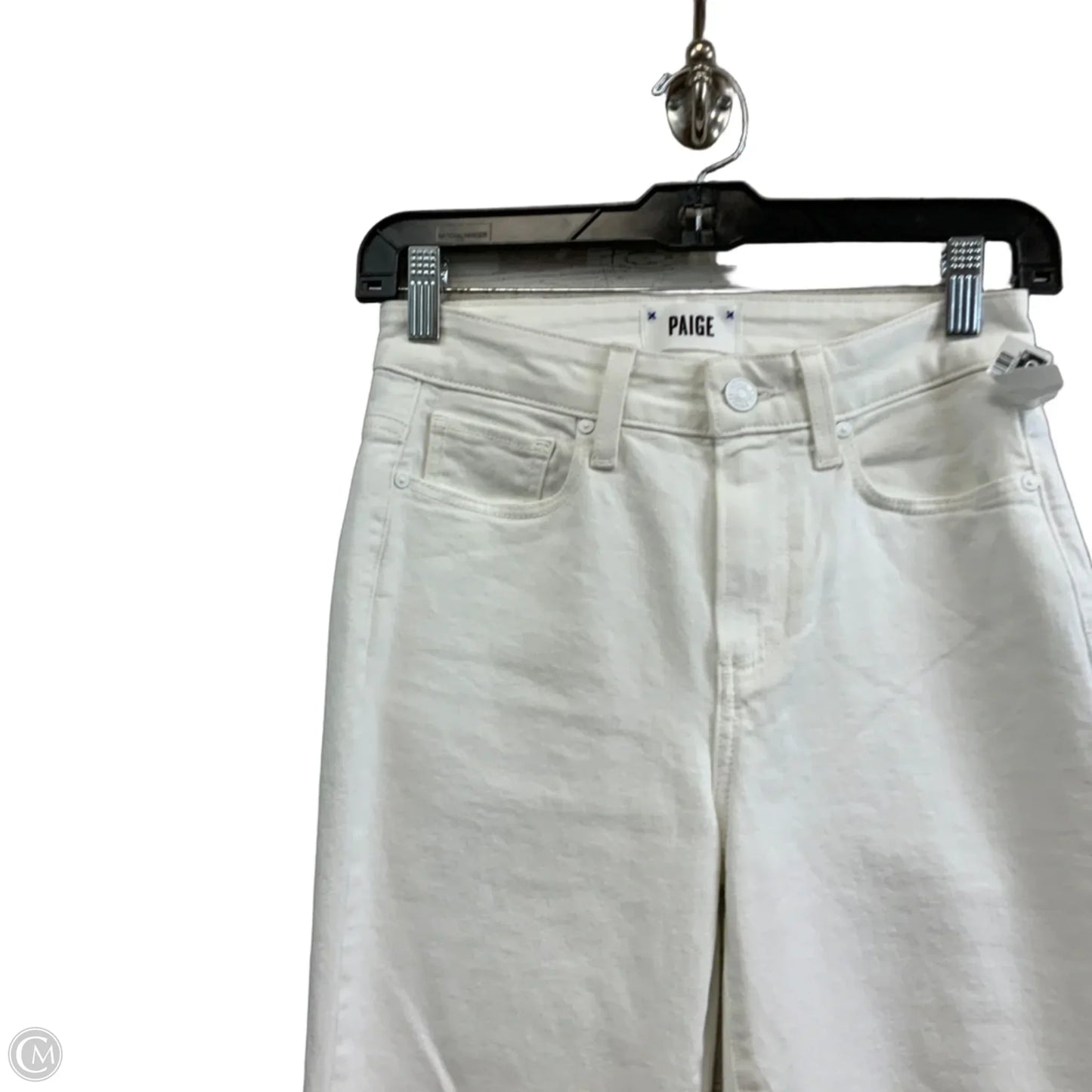 Jeans Straight By Paige In White Denim, Size: 0