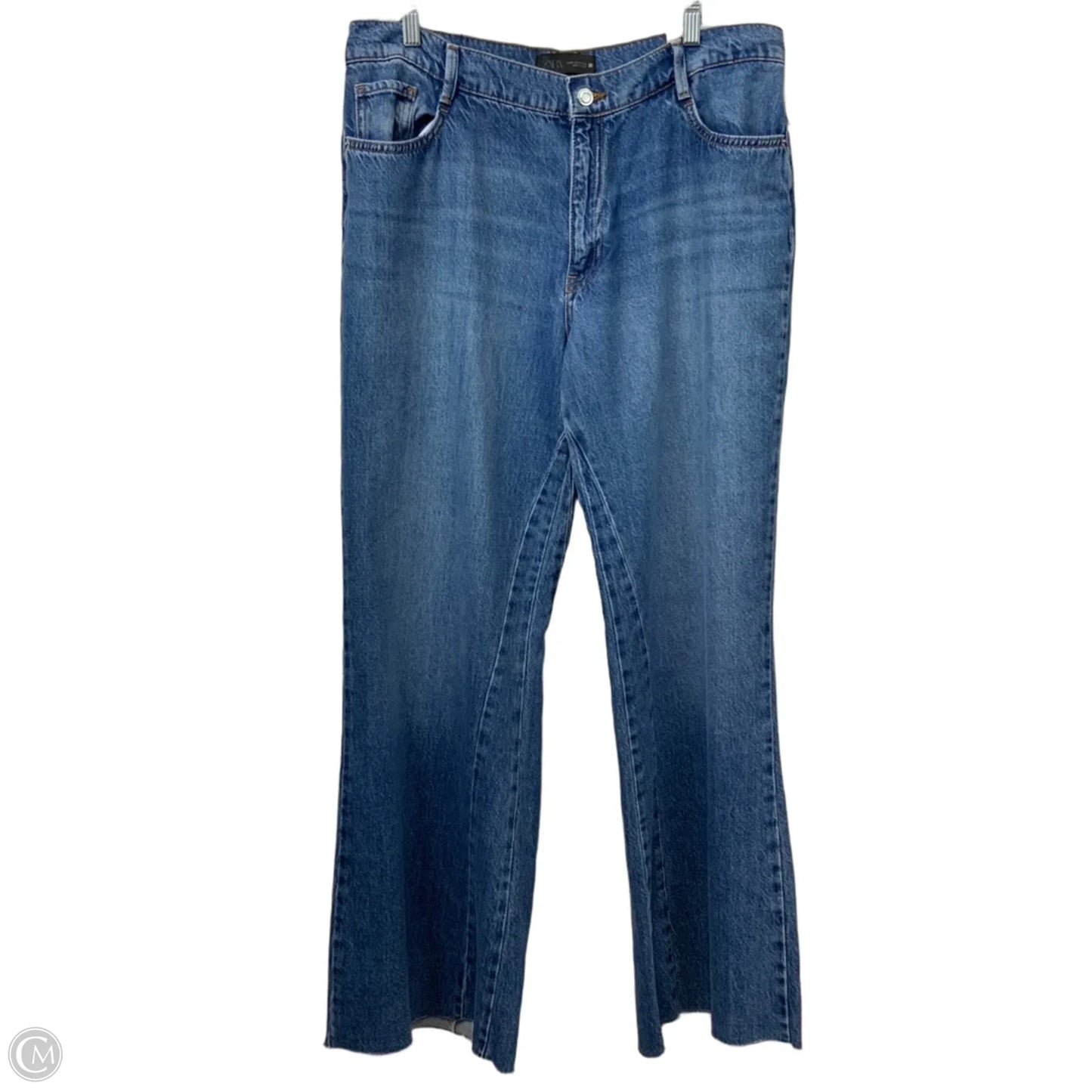 Jeans Wide Leg By Zara In Blue Denim, Size: 12
