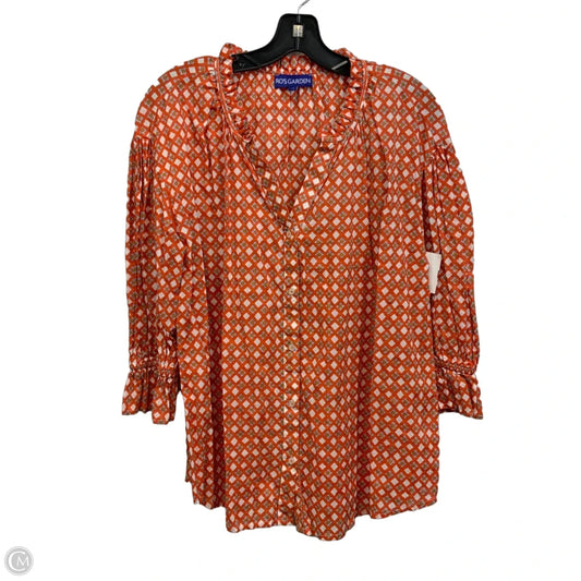Blouse Long Sleeve By Ro’s Garden In Orange, Size: M