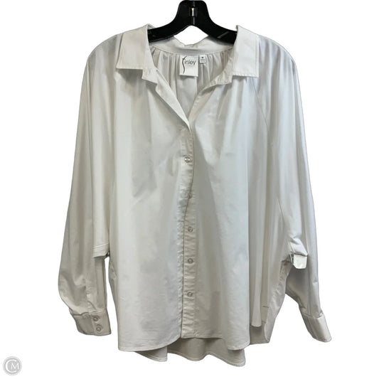 Blouse Long Sleeve By FINLEY In White, Size: M