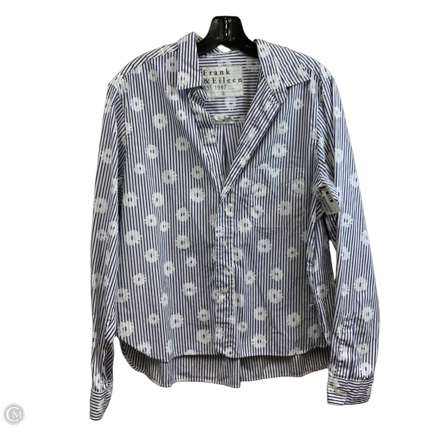 Blouse Long Sleeve By Frank And Eileen In Blue, Size: L