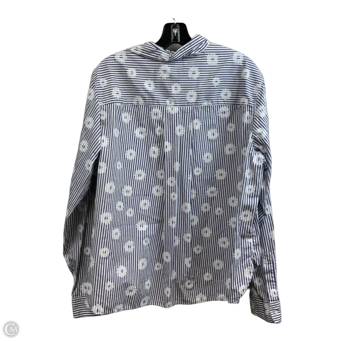 Blouse Long Sleeve By Frank And Eileen In Blue, Size: L