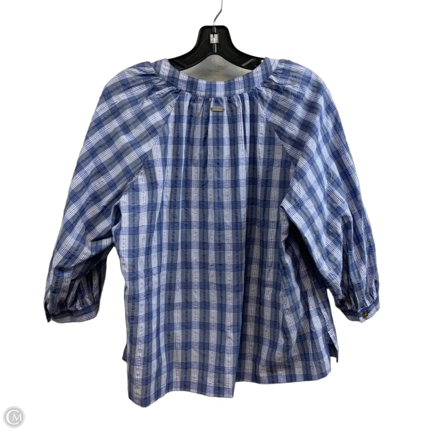 Blouse 3/4 Sleeve By Barbour In Blue, Size: M