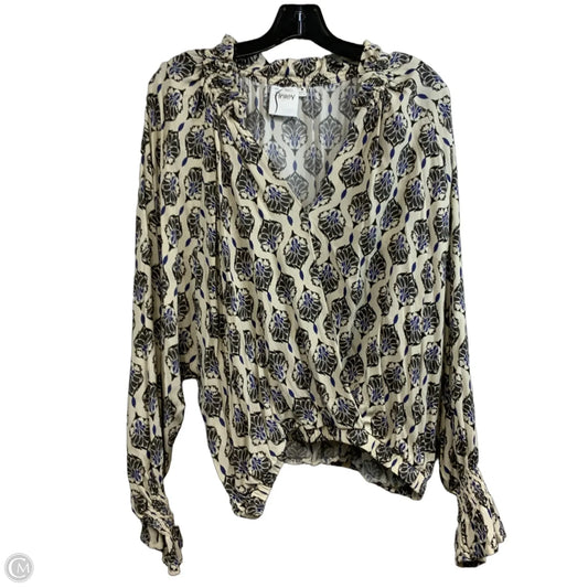 Blouse Long Sleeve By FINLEY In Cream, Size: M