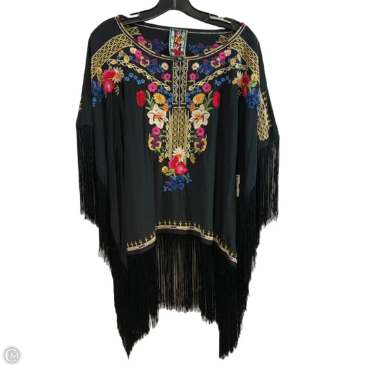 Blouse Short Sleeve By Johnny Was In Black, Size: S / M