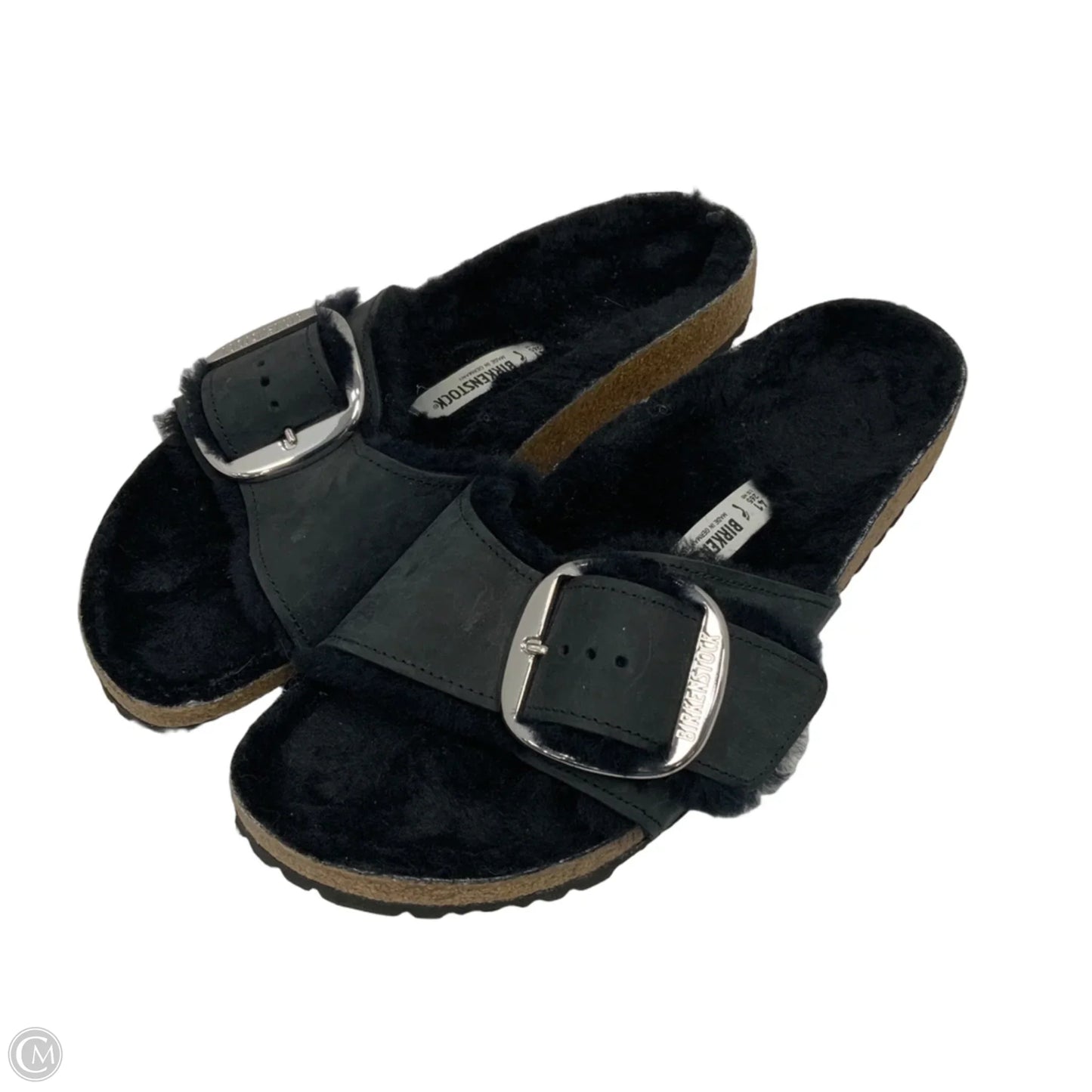 Sandals Flats By Birkenstock In Black, Size: 10