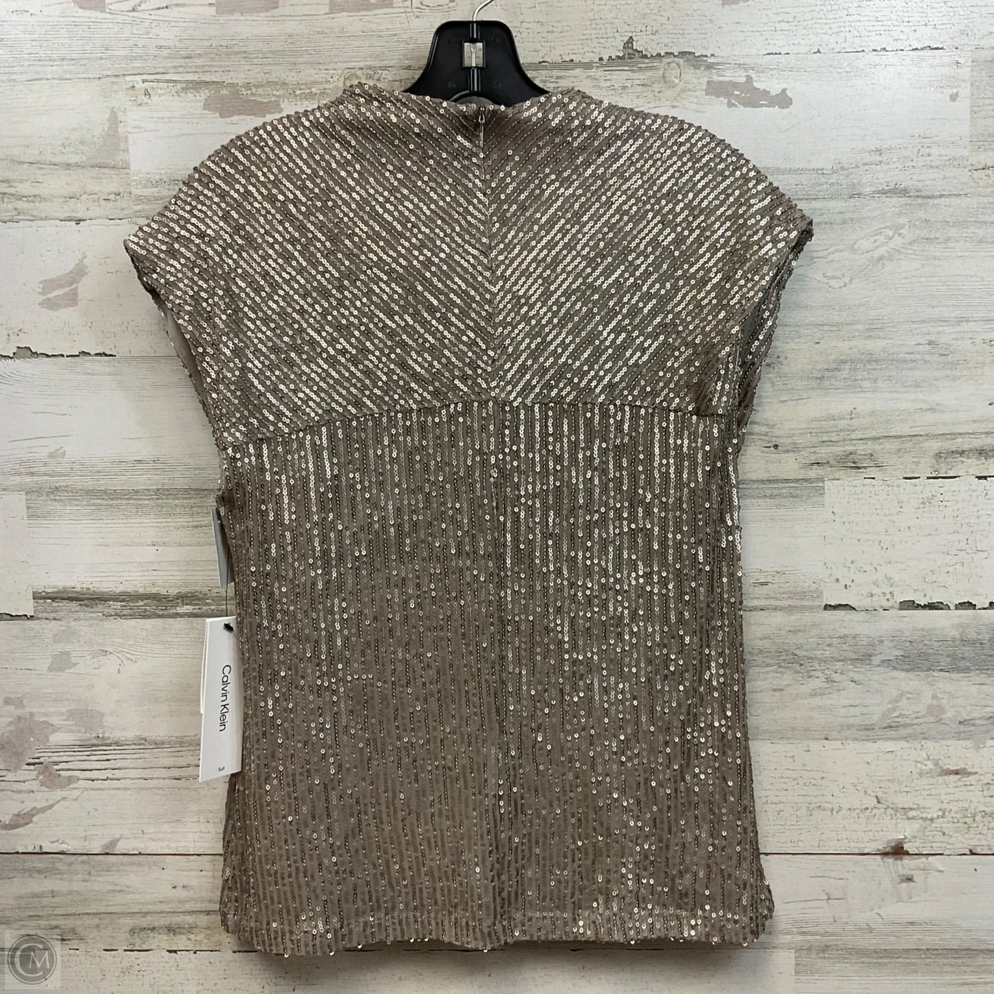 Top Sleeveless By Calvin Klein In Brown, Size: S