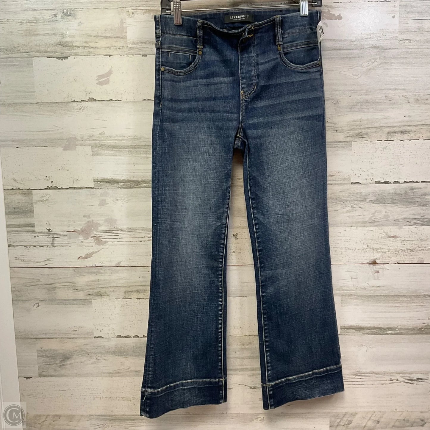 Jeans Flared By Liverpool In Blue Denim, Size: 4