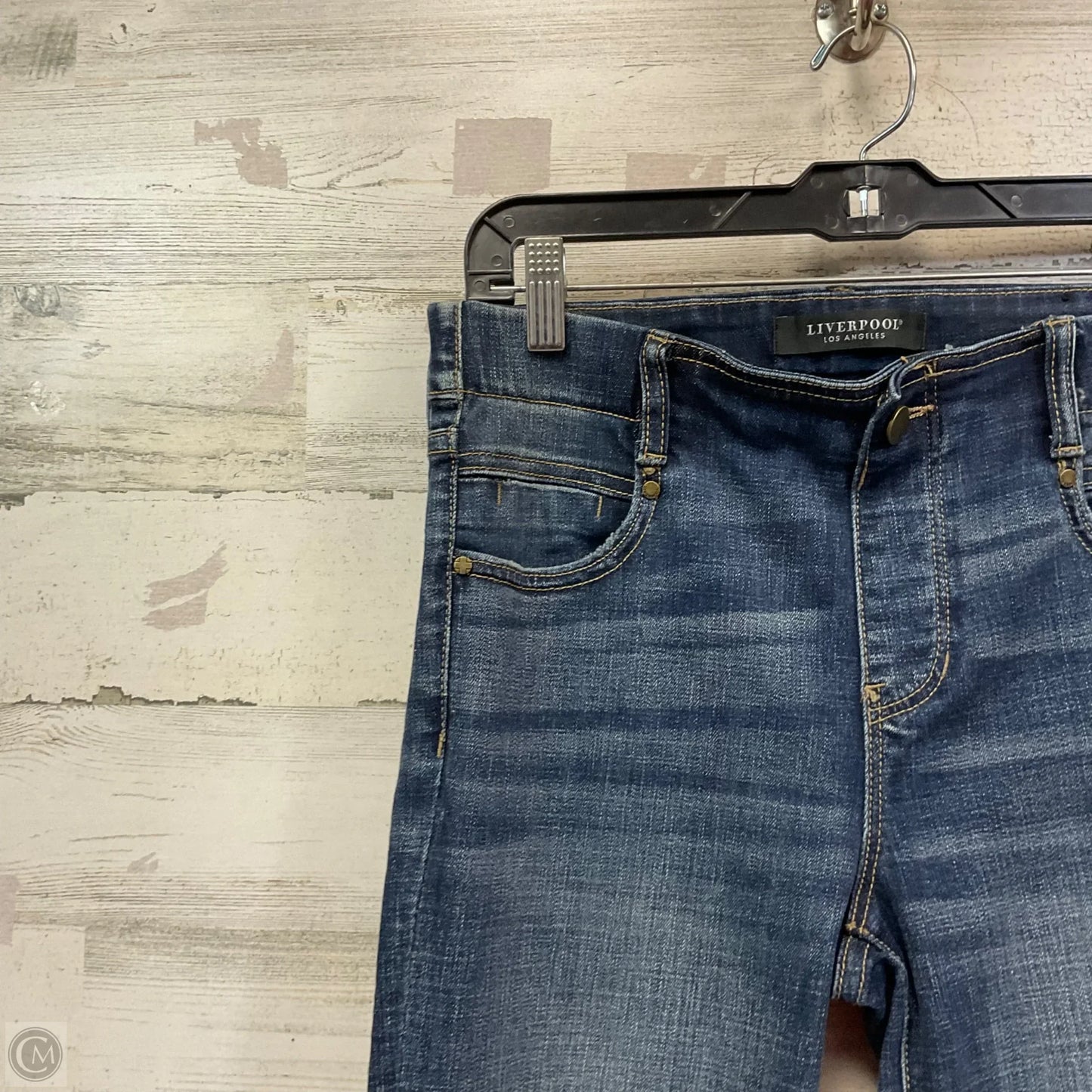 Jeans Flared By Liverpool In Blue Denim, Size: 4