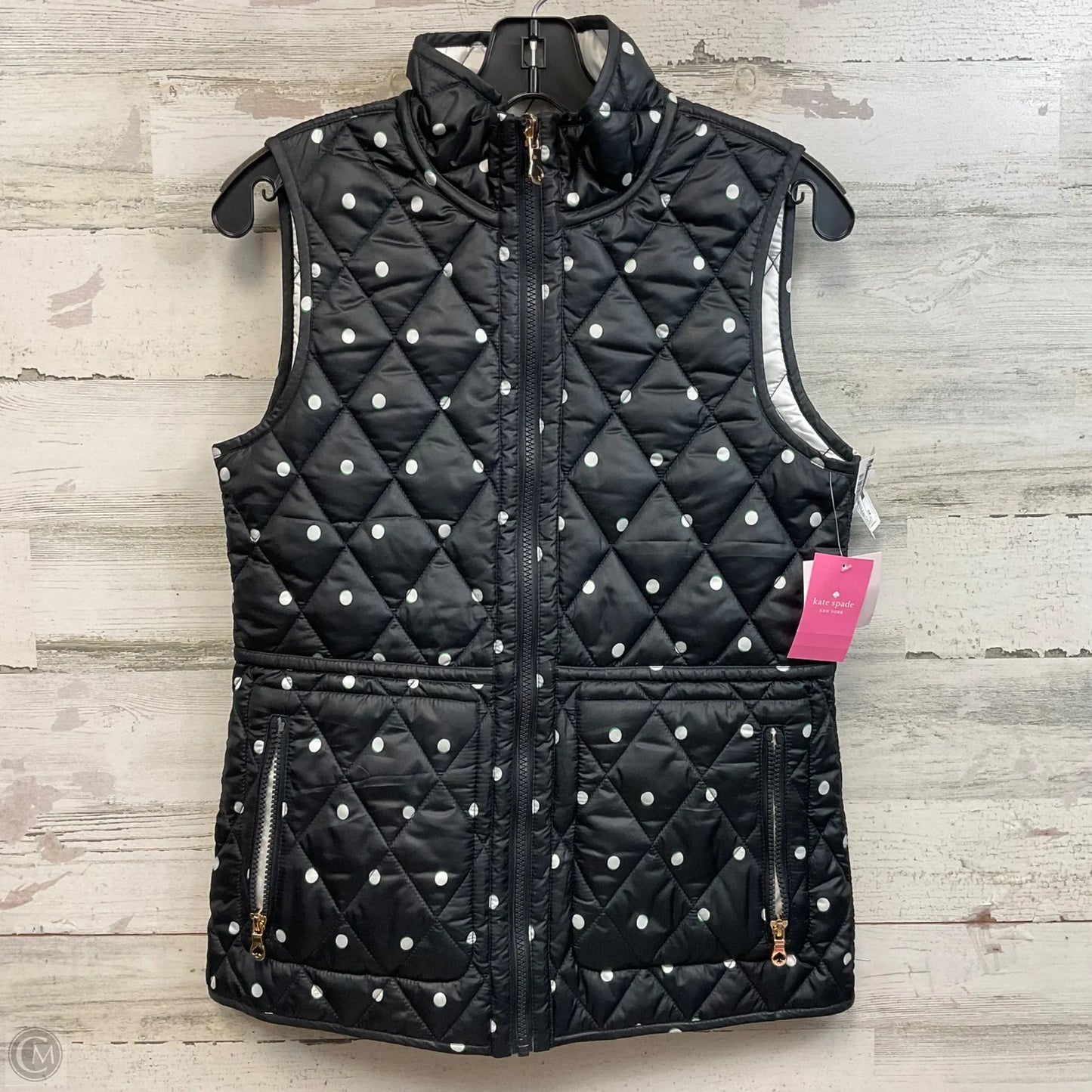 Vest Designer By Kate Spade In Black, Size: Xs