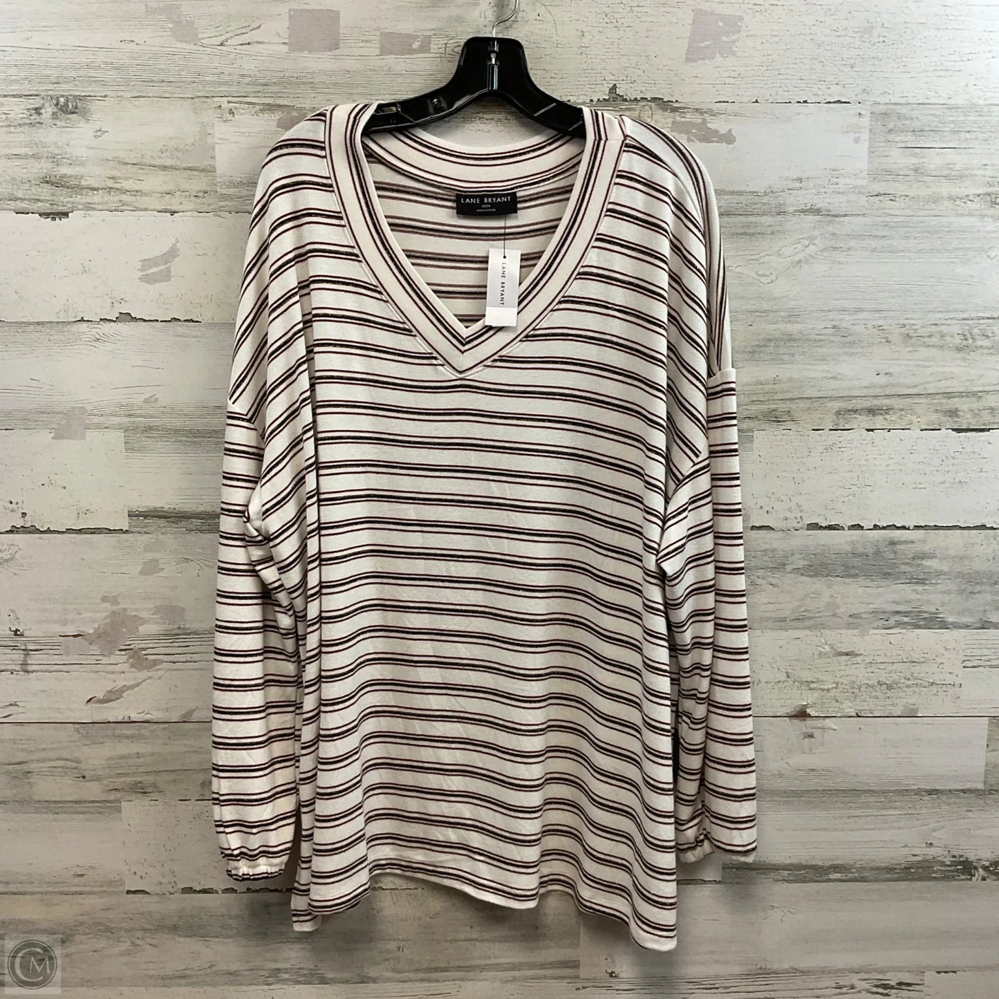 Top Long Sleeve By Lane Bryant In White, Size: 3x