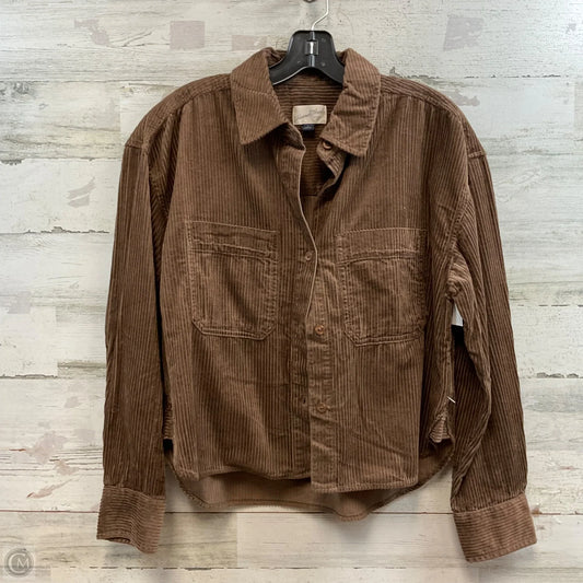 Top Long Sleeve By Universal Thread In Brown, Size: S