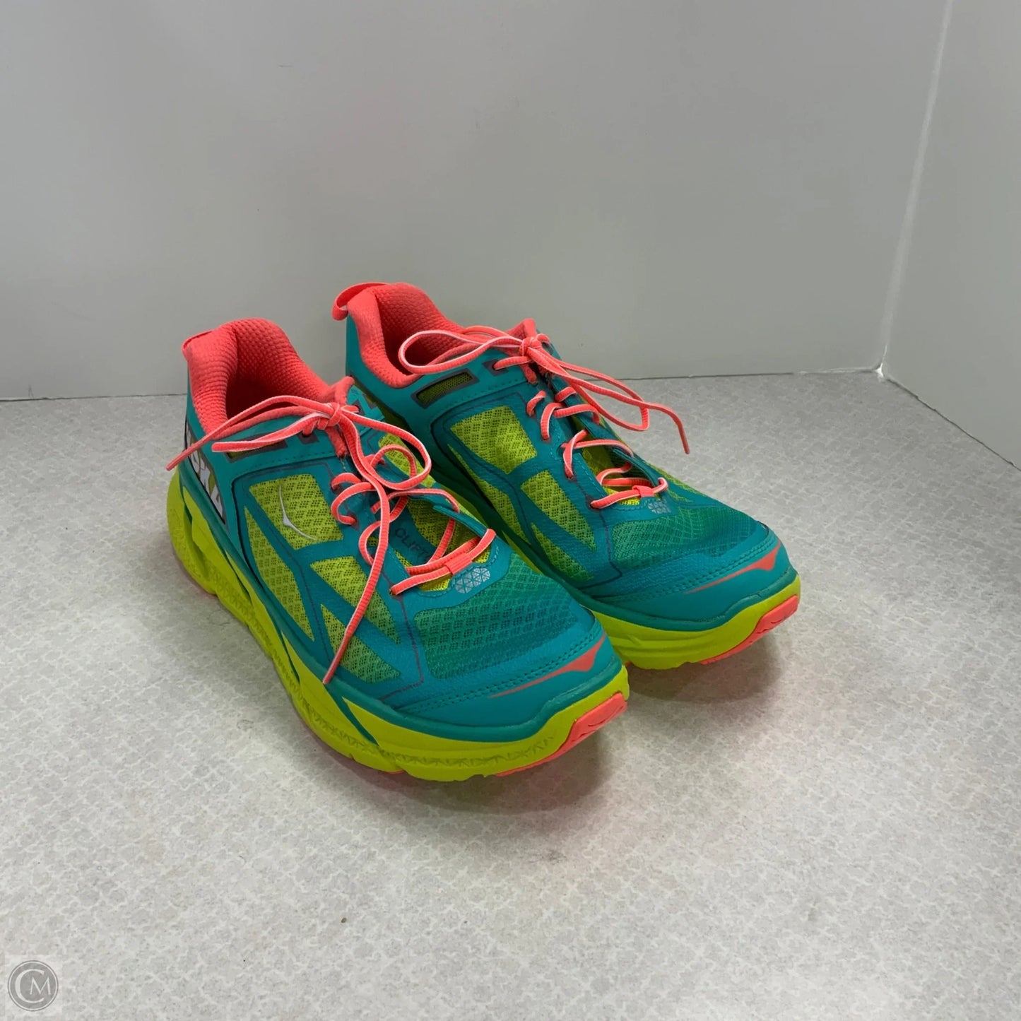 Shoes Athletic By Hoka In Blue & Green, Size: 9