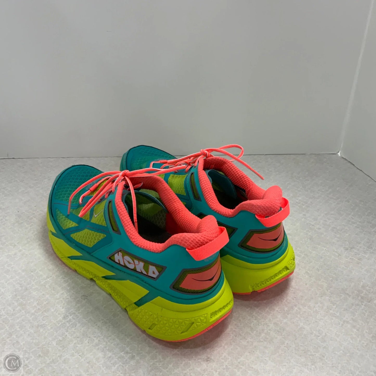 Shoes Athletic By Hoka In Blue & Green, Size: 9