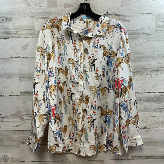 Blouse Long Sleeve By J Mclaughlin In Cream, Size: L
