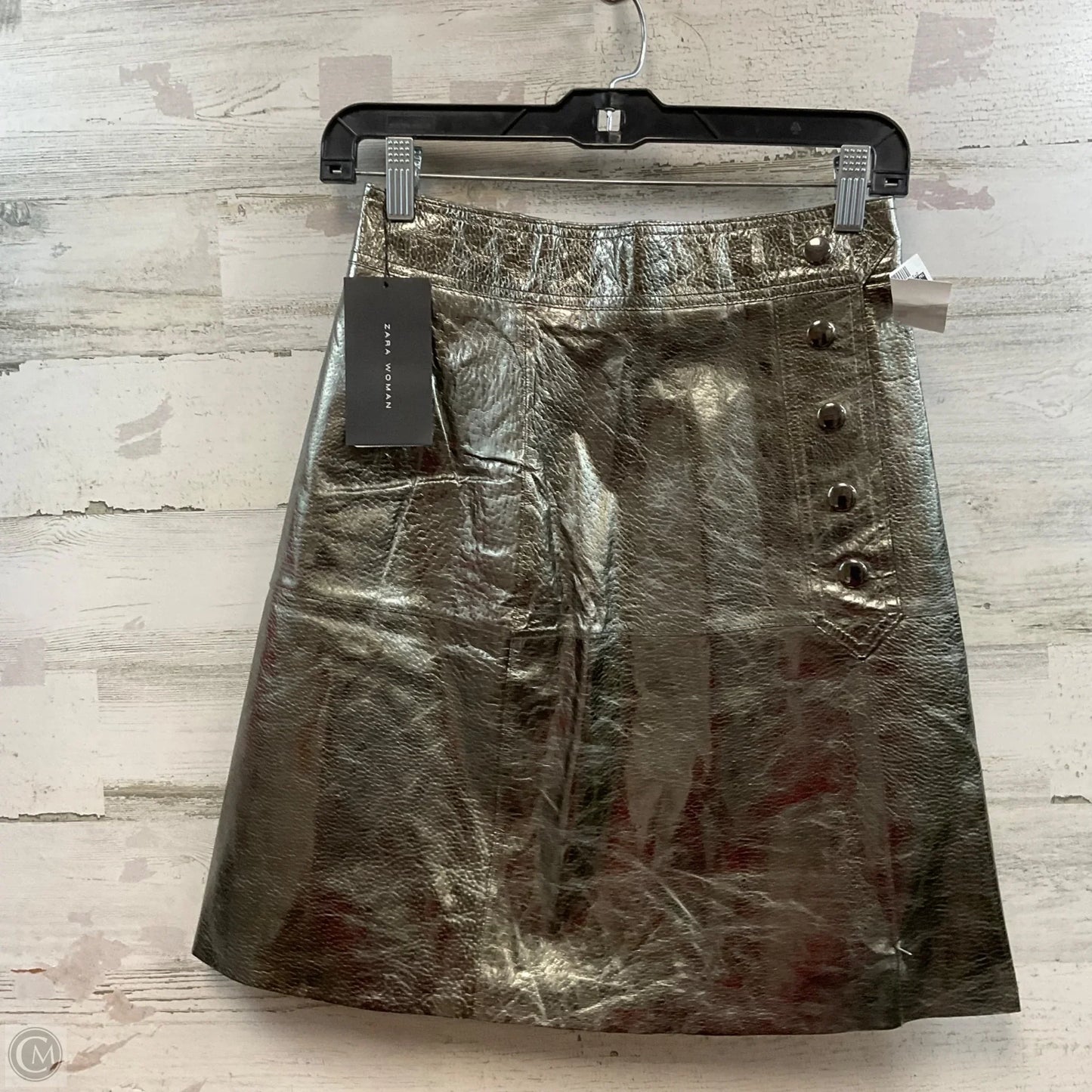 Skirt Mini & Short By Zara Women In Silver, Size: Xs