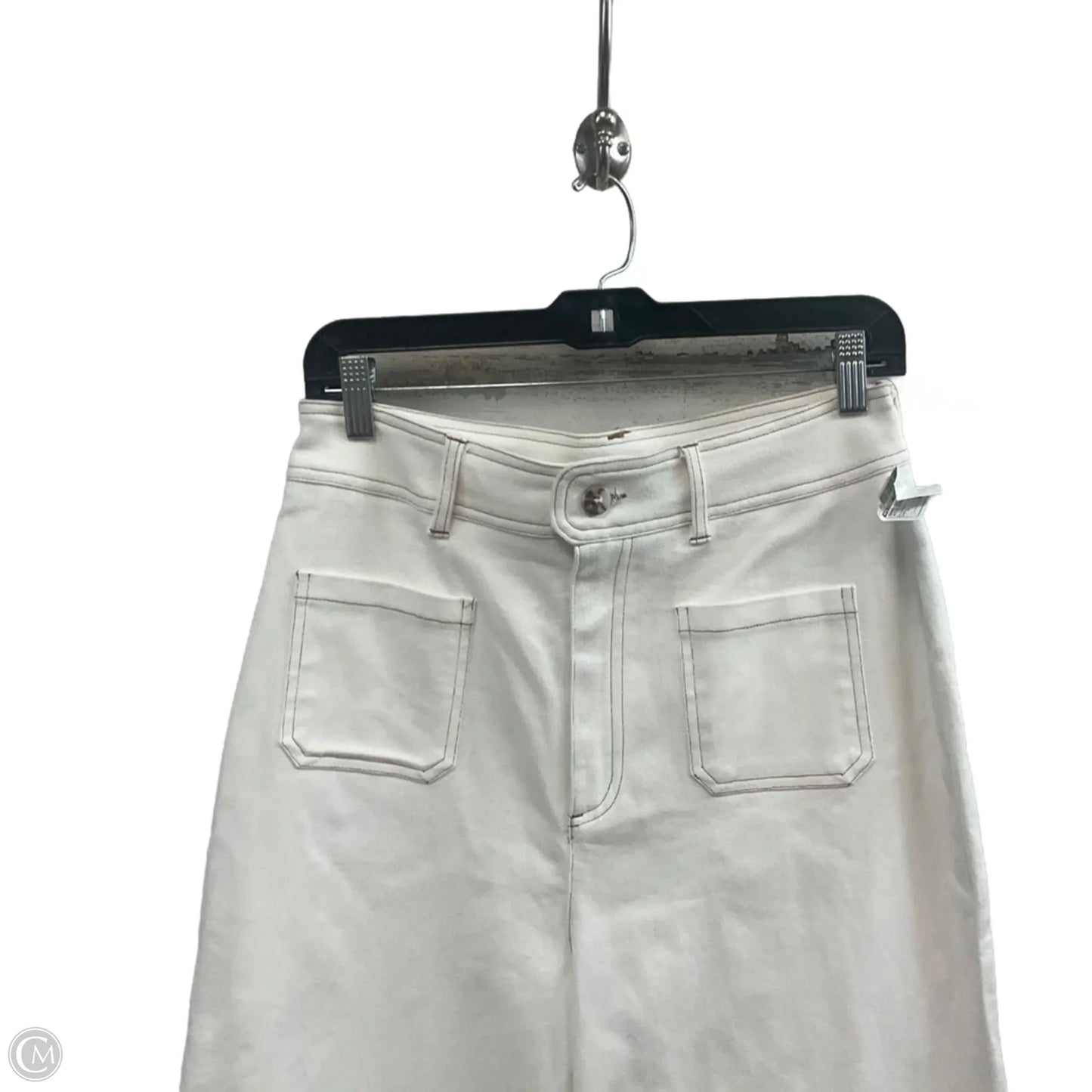 Jeans Wide Leg By Flying Tomato In White Denim, Size: L