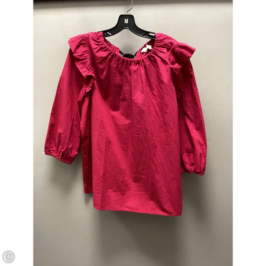 Top Long Sleeve By Loft In Pink, Size: L