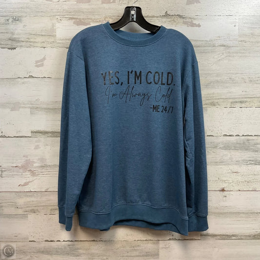 Sweatshirt Crewneck By Cmf In Blue, Size: L