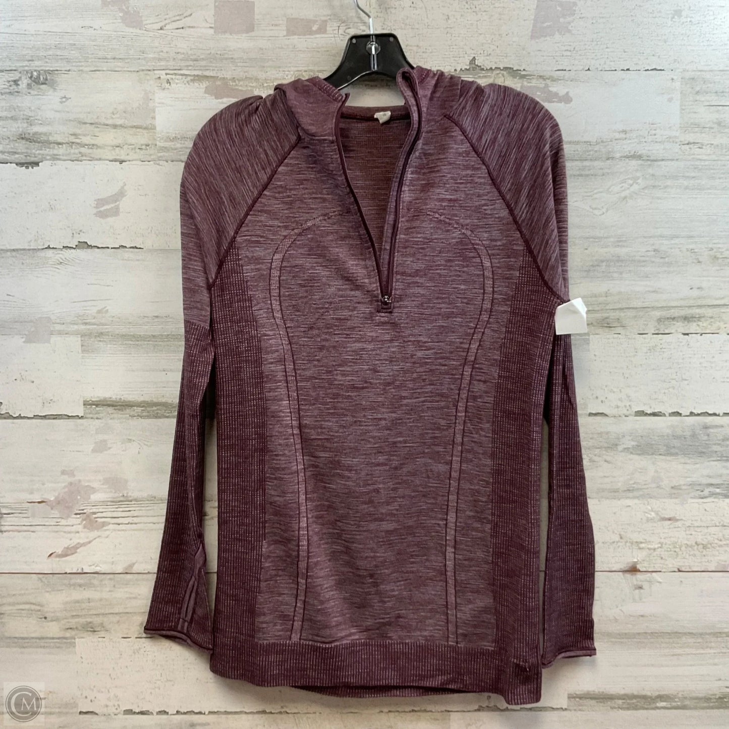 Athletic Top Long Sleeve Hoodie By Lululemon In Maroon, Size: 12