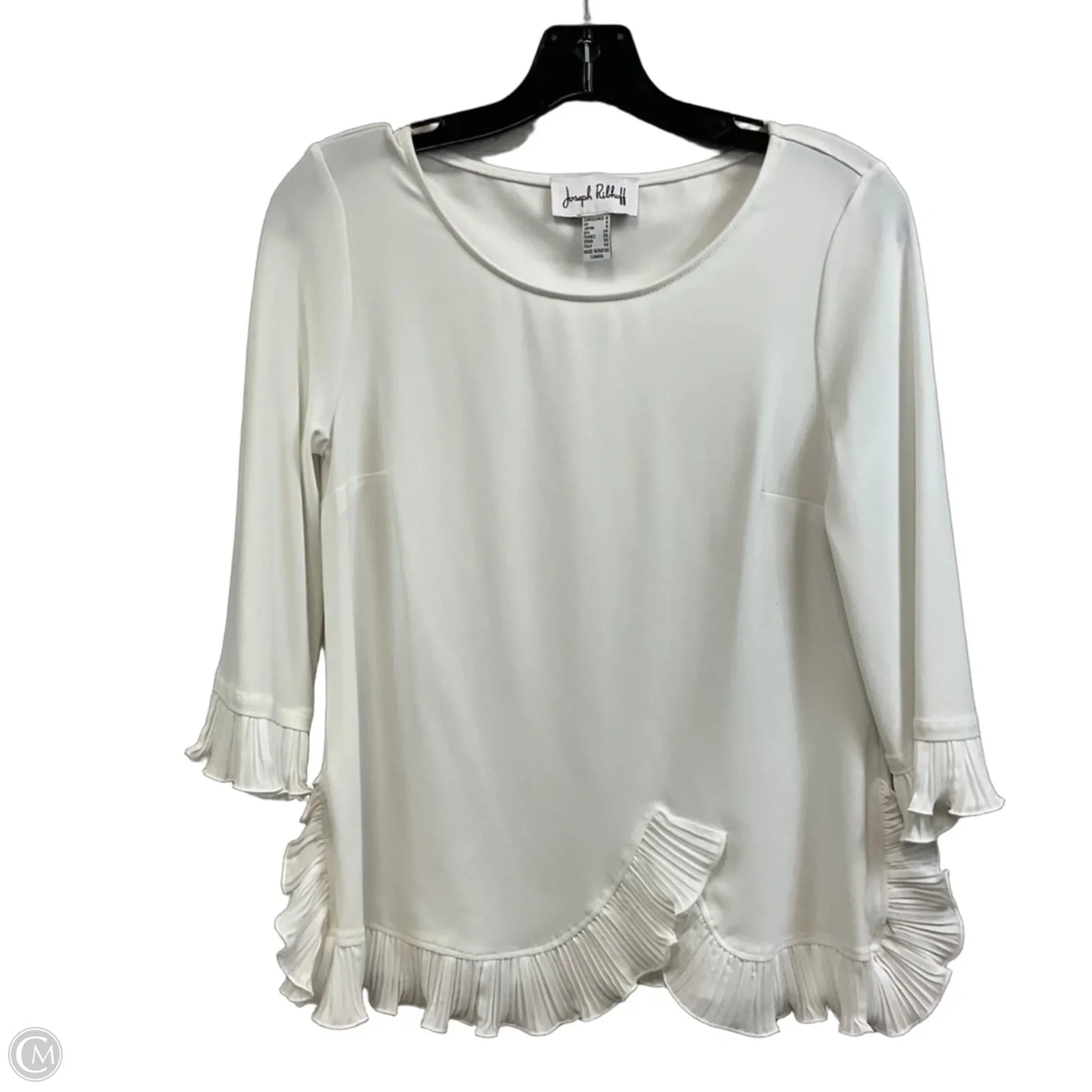 Top Long Sleeve By Joseph Ribkoff In White, Size: 6