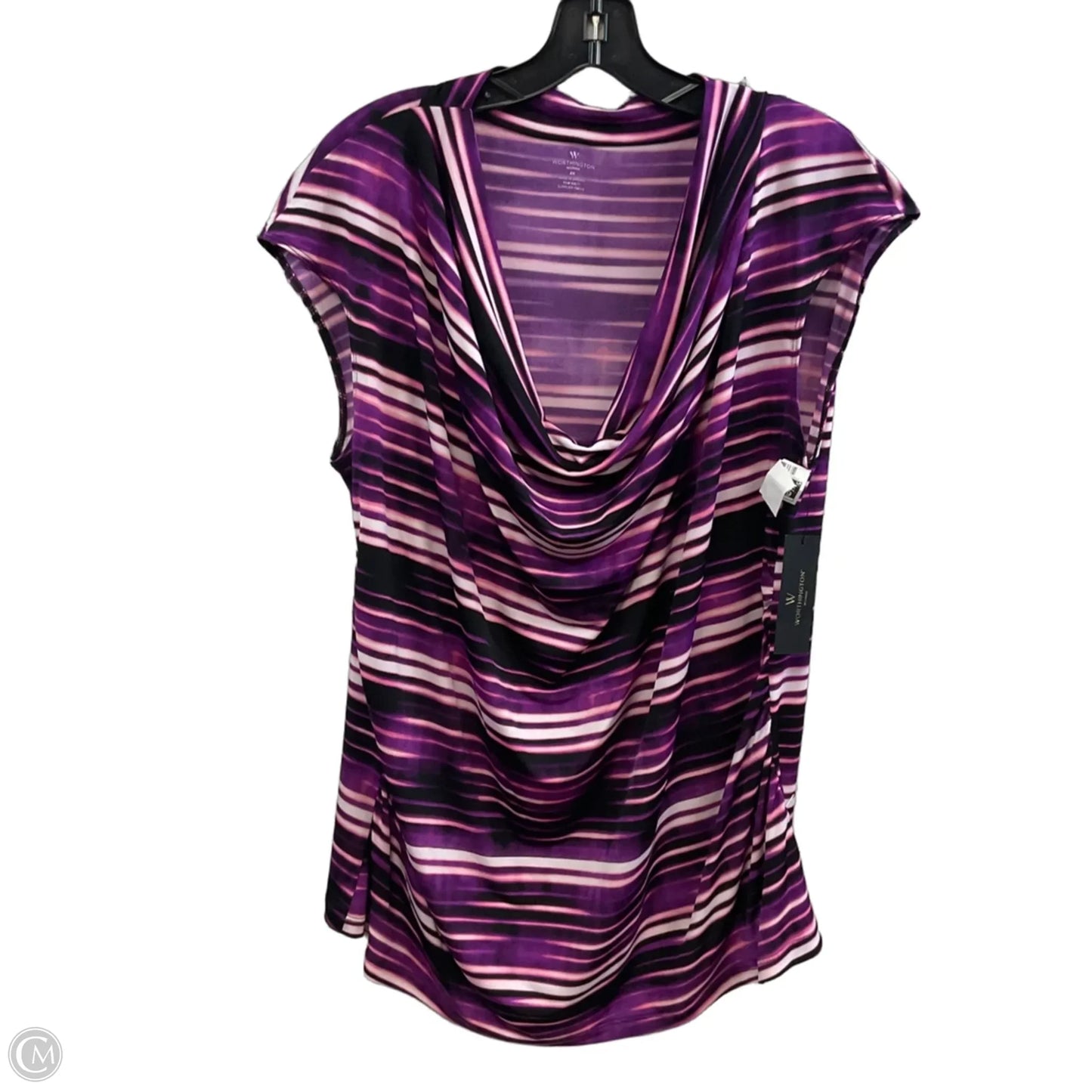 Top Sleeveless By Worthington In Striped Pattern, Size: 2x