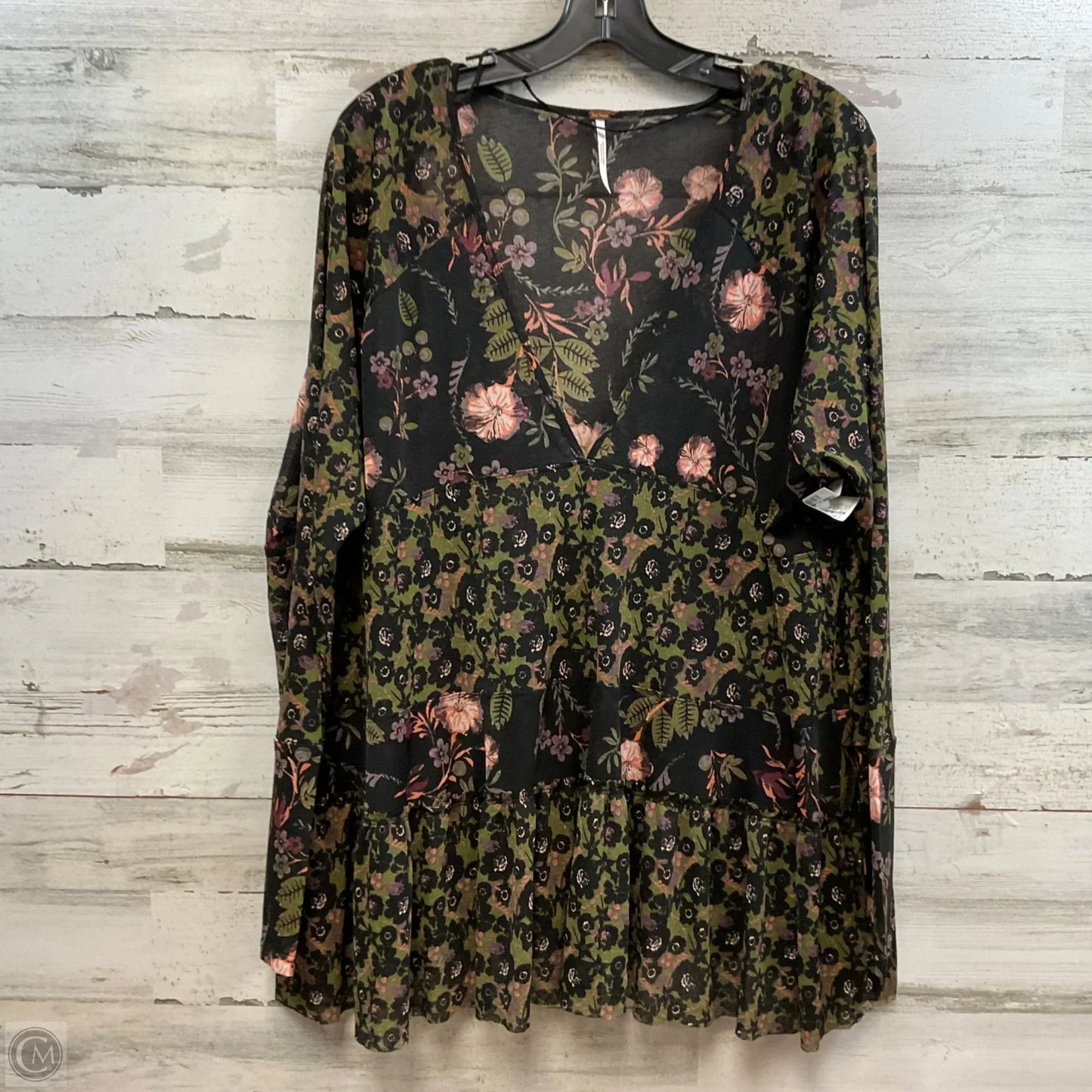 Top Long Sleeve By Free People In Black & Green, Size: M